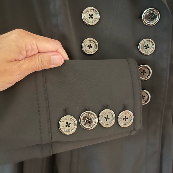 Ted Baker black trench coat size 1 - Picture 8 of 10